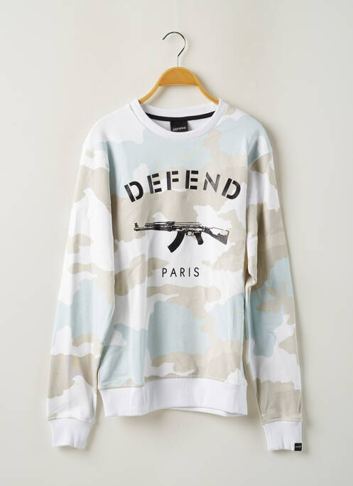 Sweat-shirt stretch manches longues blanc DEFEND homme