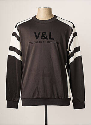Sweat-shirt noir VICTORIO & LUCCHINO pour homme
