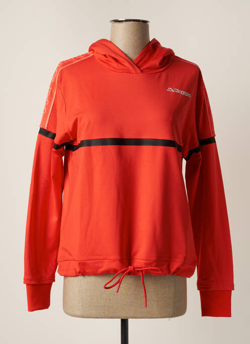 Sweat-shirt à capuche col v manches longues rouge KAPPA femme