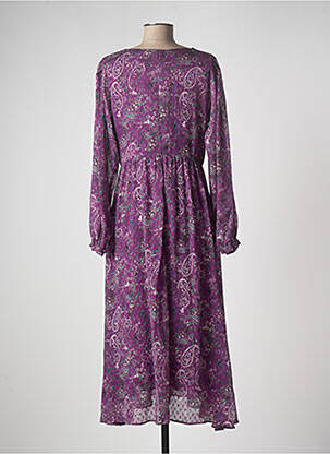 Robe longue manches longues manches longues violet SALSA femme