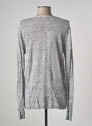 Gilet manches longues fermeture boutonnée sur le devant gris POLES femme