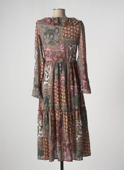 Robe mi-longue marron SALSA pour femme