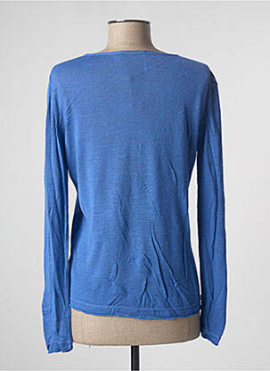 Pull tissage chiné manches longues bleu POLES femme