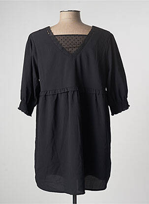Robe mi-longue coupe fluide manches 3/4 noir BLANCHEPORTE femme