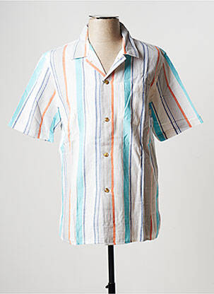Chemise manches courtes col tailleur bleu DOCKERS homme