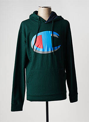Sweat-shirt à capuche finition bords-côtes manches longues vert CHAMPION homme