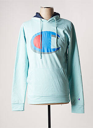 Sweat-shirt à capuche finition bords-côtes manches longues bleu CHAMPION homme