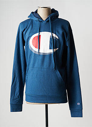 Sweat-shirt à capuche finition bords-côtes manches longues bleu CHAMPION homme