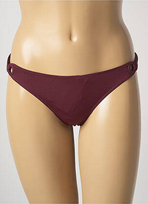 Bas de maillot de bain effet matière satinée culotte marron PRINCESSE TAM-TAM femme