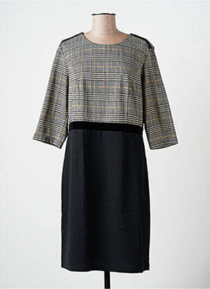 Robe mi-longue manches 3/4 manches 3/4 noir DIANE LAURY femme