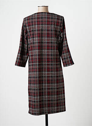 Robe mi-longue imprimé fantaisie manches longues noir DIANE LAURY femme