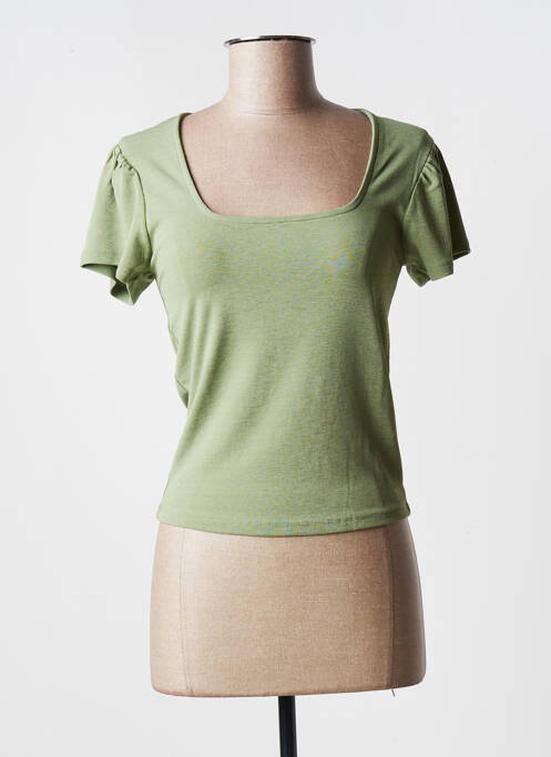 Top col carré manches courtes vert TIFFOSI femme