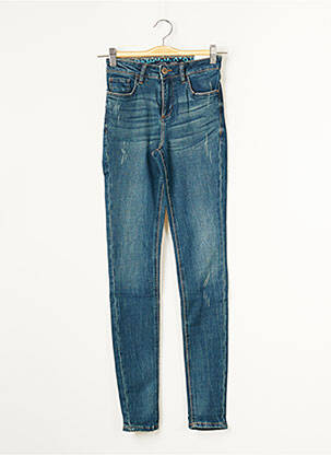 Jeans skinny effet usé délavé taille haute bleu TIFFOSI femme