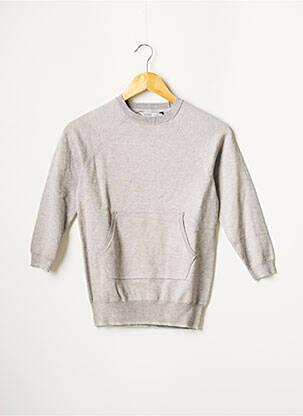 Pull finition bords-côtes manches 3/4 gris TIFFOSI fille