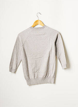 Pull finition bords-côtes manches 3/4 gris TIFFOSI fille