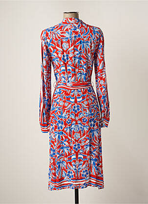 Robe mi-longue imprimé fleurs manches longues rouge TOMMY HILFIGER femme