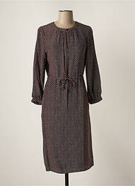 Robe mi-longue coupe fluide manches longues marron COMPTOIR DES COTONNIERS femme