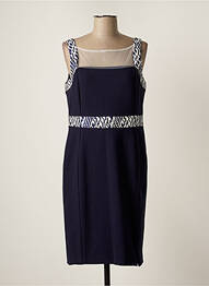 Robe mi-longue tissage crêpe sans manche bleu ANNE FONTAINE femme