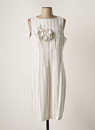 Robe mi-longue tissage crêpe sans manche beige ANNE FONTAINE femme