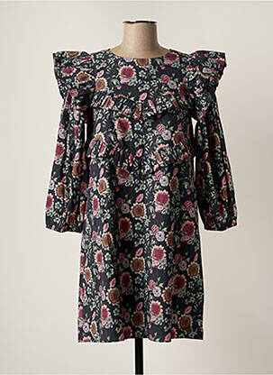 Robe courte manches 3/4 manches 3/4 gris LOIS femme