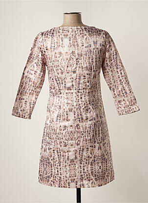 Robe courte manches 3/4 manches 3/4 beige VICTORIO & LUCCHINO femme