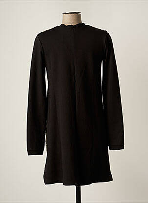 Robe mi-longue fermeture zippée au dos manches longues noir TRUSSARDI JEANS fille
