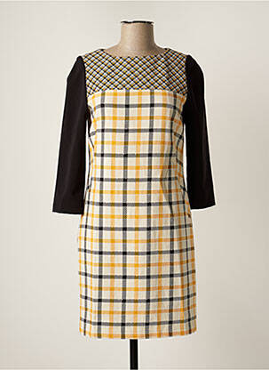 Robe courte manches 3/4 manches 3/4 jaune TRUSSARDI JEANS femme