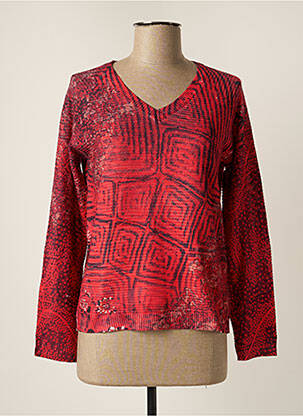 Pull coupe cintrée manches longues rouge LA FIANCEE DU MEKONG femme