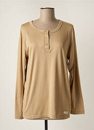 Top tissage jersey manches longues beige ETINCELLE femme
