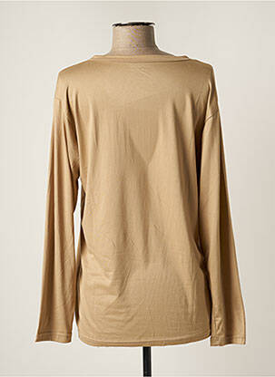 Top tissage jersey manches longues beige ETINCELLE femme