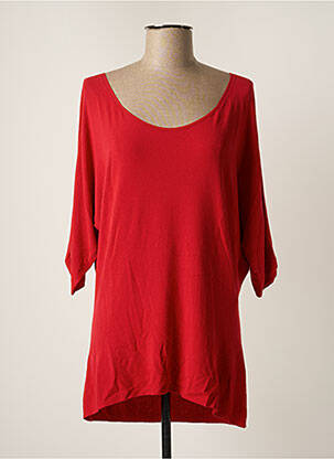 Pull stretch manches 3/4 rouge ELENA MIRO femme