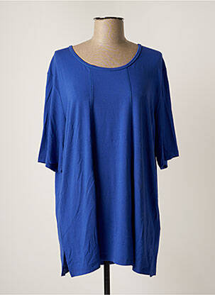 Tunique manches courtes tissage jersey bleu ELENA MIRO femme