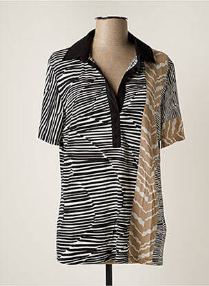 Polo stretch manches courtes noir ELENA MIRO femme
