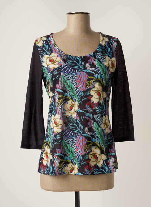 Top tissage jersey manches 3/4 noir LA FIANCEE DU MEKONG femme