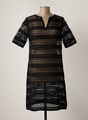 Robe mi-longue manches courtes manches courtes noir TRUSSARDI JEANS femme