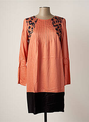 Robe mi-longue coupe fluide manches longues orange TRUSSARDI JEANS femme