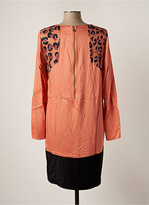 Robe mi-longue coupe fluide manches longues orange TRUSSARDI JEANS femme