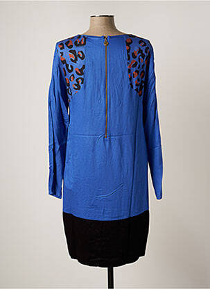 Robe mi-longue coupe fluide manches longues bleu TRUSSARDI JEANS femme