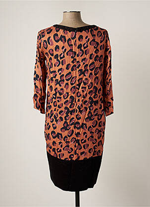 Robe mi-longue manches 3/4 manches 3/4 orange TRUSSARDI JEANS femme