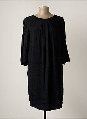 Robe mi-longue coupe fluide manches longues noir TRUSSARDI JEANS femme