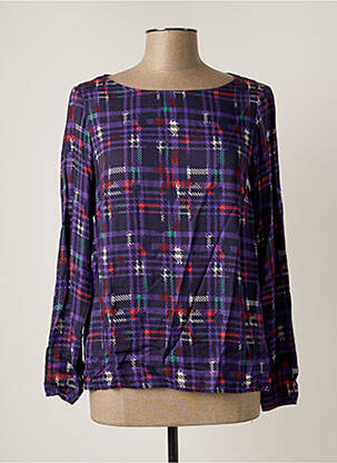 Blouse tissage popeline manches longues violet TRUSSARDI JEANS femme