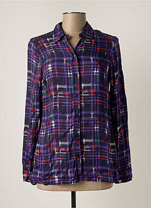 Chemisier tissage popeline manches longues violet TRUSSARDI JEANS femme