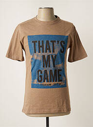 T-shirt coupe droite manches courtes marron TOM TAILOR homme