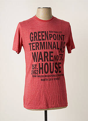 T-shirt coupe droite manches courtes rouge TOM TAILOR homme