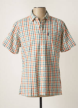 Chemise manches courtes imprimé carreaux beige BARBOUR homme