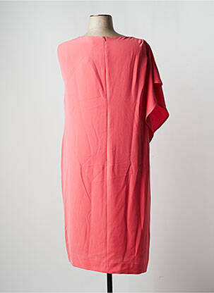 Robe mi-longue tissage crêpe manches courtes rose ELENA MIRO femme
