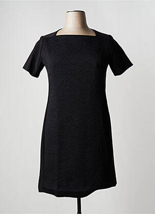 Robe courte fermeture zippée au dos manches courtes noir TRUSSARDI JEANS femme