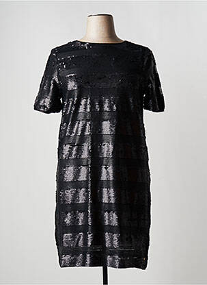 Robe mi-longue manches courtes manches courtes noir VICTORIO & LUCCHINO femme