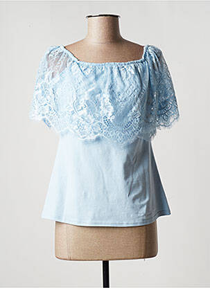 Top col carré manches courtes bleu ANNE FONTAINE femme