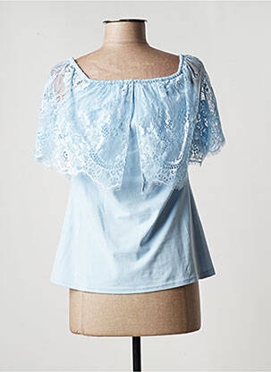 Top col carré manches courtes bleu ANNE FONTAINE femme